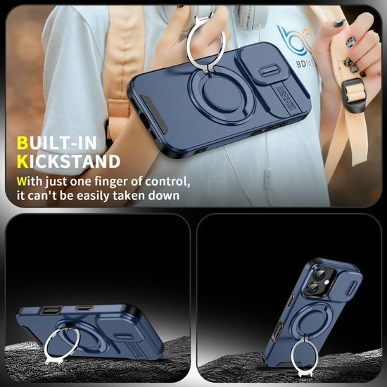 Camslide Stand etui, iPhone 17, modro