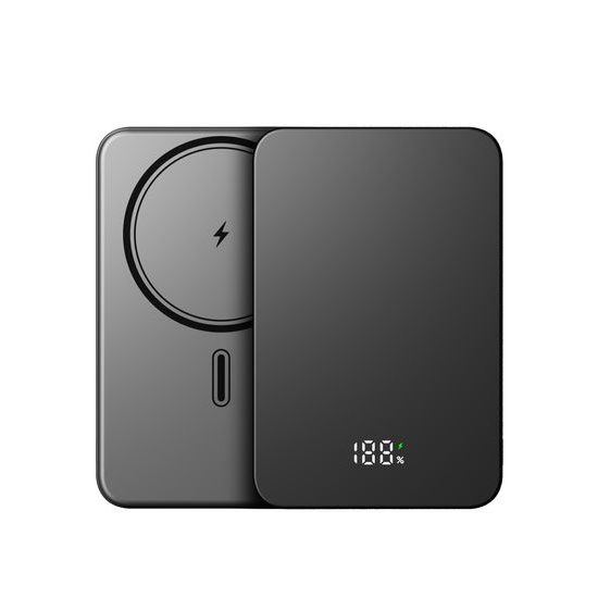 UltraThin MagSafe Power Bank 5000 mAh, PD20W + 15W ασύρματα, μαύρο