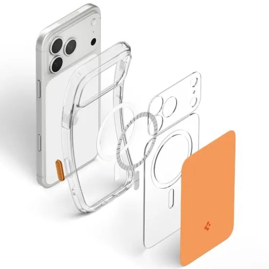 Spigen Ultra Hybrid "T" Mag s MagSafe, iPhone 17 Pro Max / 18 Pro Max, oranžový