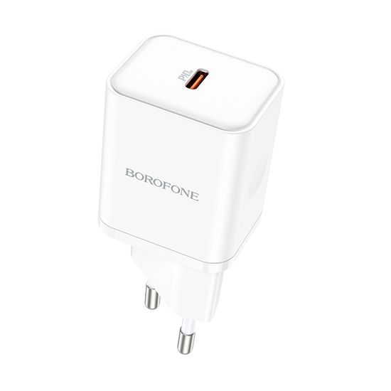 Adaptor Borofone BN6 Field - USB-C, QC 3.0, PD, 20W, alb