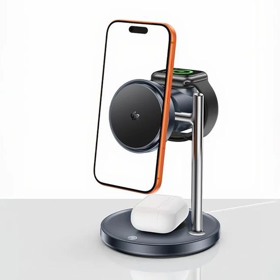 Yesido DS40 Kabellose Ladestation 3-in-1 - Qi2.2 Wireless Charger - 25W - Schwarz