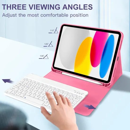 Tech-Protect SC Pen Hoes met Bluetooth Toetsenbord - voor Apple iPad 10.9" (2022) / 11" (2025) - met Pen Houder - Roze