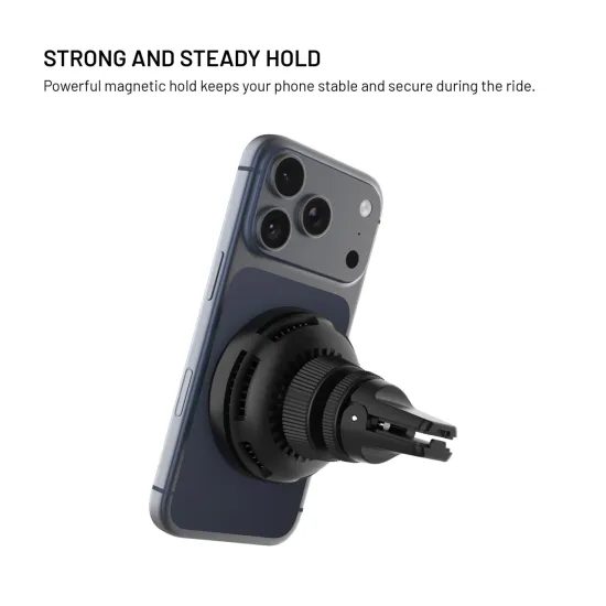 FIXED MagCool 2 autós tartó vezeték nélküli töltéssel, aktív hűtéssel és MagSafe támogatással, 25 W, Qi2.2, fekete