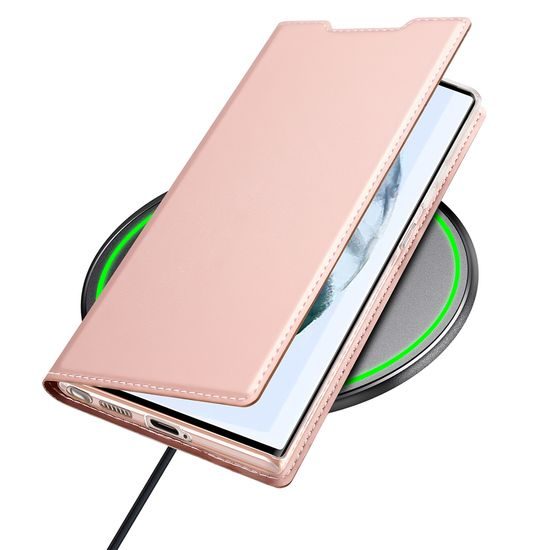 Dux Ducis Skin Pro, knížkové pouzdro, Samsung Galaxy S22 Ultra, růžové