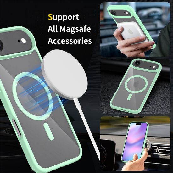 JP MagFit Clear MagSafe θήκη με μαγνήτη N52, iPhone Air, πράσινη