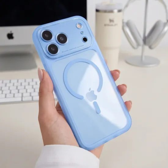 Tech-Protect MagPeak MagSafe CC, iPhone 17 Pro / 18 Pro, modrý / priehľadný