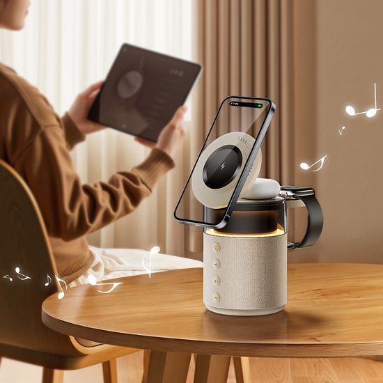 5u1 MagSafe punjač s reproduktorom i sklopivim dizajnom, bijeli