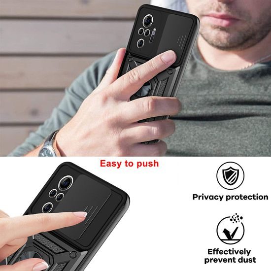 Techsuit CamShield, Xiaomi Redmi Note 10 4G / Note 10S / Poco M5s, čierny