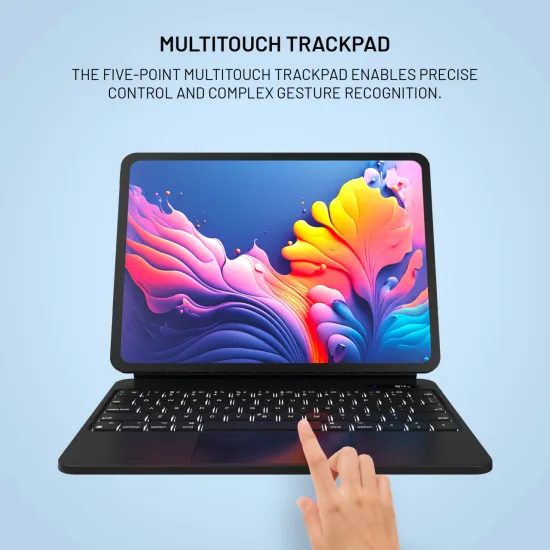 Tok vezeték nélküli billentyűzettel FIXED Typee tabletre, Apple iPad Pro 12.9 2018 / 2020 / 2021 / 2022, iPad Pro 13 / iPad Air 13, CZ, fekete