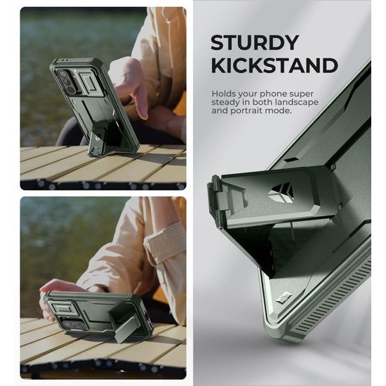 Dexnor 360 Kickstand Camprotector Θήκη Samsung Galaxy A56, Πράσινη