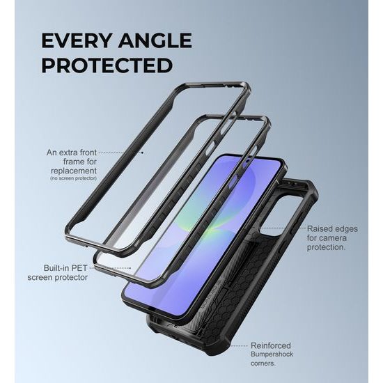 Dexnor 360 Kickstand Camprotector etui Samsung Galaxy A36, črn