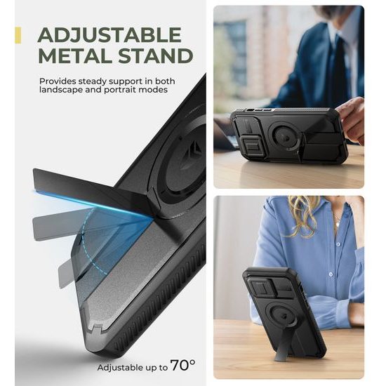 Dexnor MagSafe 360 Kickstand Camprotector obal iPhone 14 Pro Max, černý