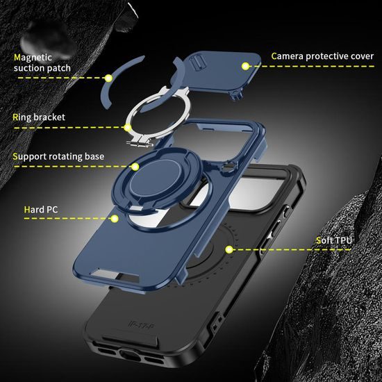 Camslide Stand Hülle, iPhone 17 Pro, blau