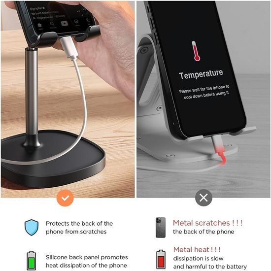 Lisen Επιτραπέζια βάση τηλεφώνου, μαύρη