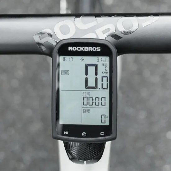 Rockbros WT-2 Fahrradcomputer-Halterung mit Platz für AirTag - Schwarz