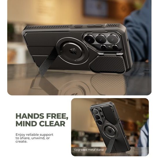 Dexnor MagSafe 360 Kickstand Camprotector etui Samsung Galaxy S26 Ultra, črn