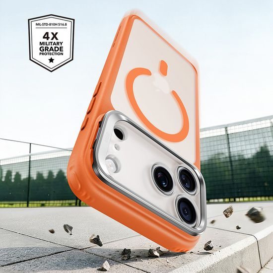 iPhone 17 Pro / 18 Pro vāciņš – ESR Classic Hybrid HaloLock Kickstand ar statīvu – oranžs