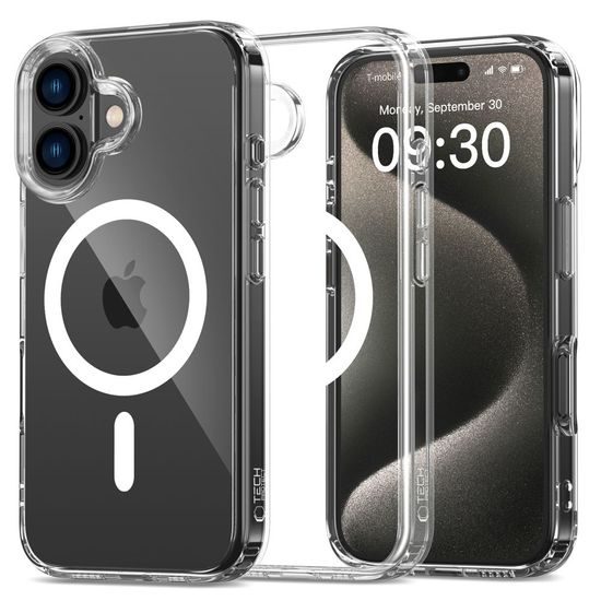 Tech-Protect Flexair Hybrid z MagSafe, iPhone 16, prozoren