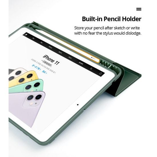 JP Smart case Pen θήκη για tablet, iPad Pro 11 2018, iPad Air 4 10.9 2020 / Air 5 10.9 2022 / Air 11 2024 / 2025, πράσινο
