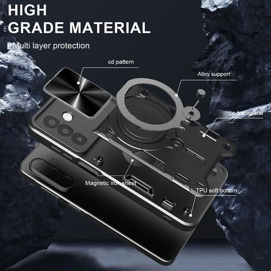 Samsung Galaxy A27 5G Hoesje - Techsuit CamGuard Pro - met Camera Cover & Standaard - Zwart