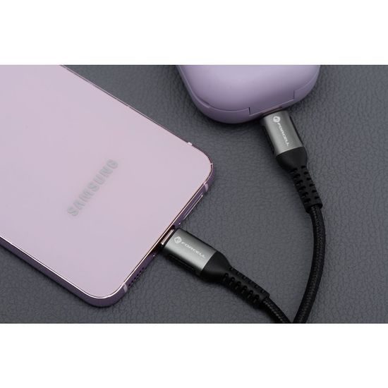 Forcell F-Energy καλώδιο USB-C - USB-C, QC4.0, PD, 5A, 100W, 0,25 m, μαύρο