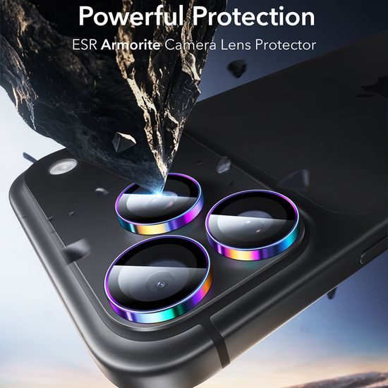iPhone 18 Pro / 18 Pro Max kameras aizsargstikls – ESR Armorite hromātiskais