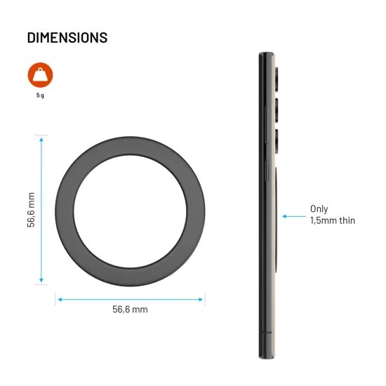 Adesivo magnetico FIXED MagPlate per telefono cellulare per MagSafe, nero