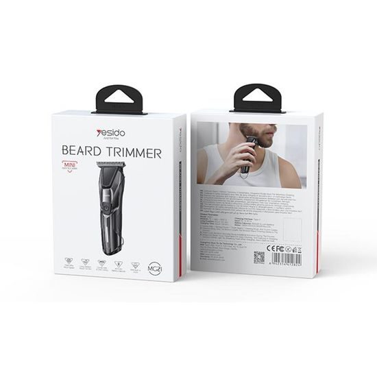 Yesido MG21 Baardtrimmer - USB-C - 900 mAh - Zwart