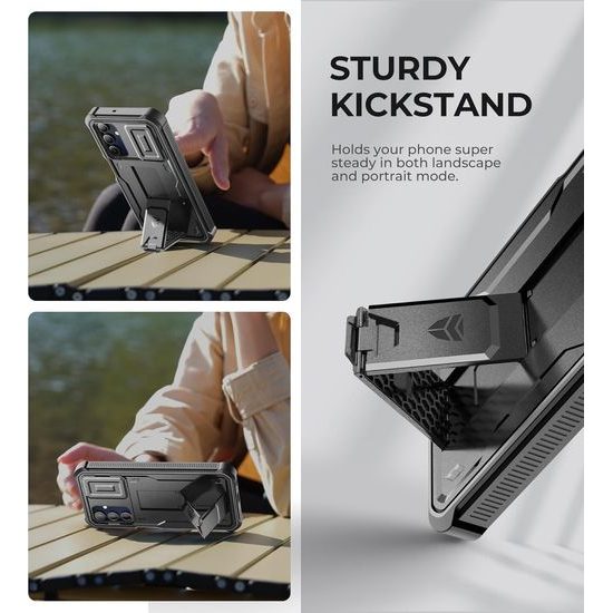 Dexnor 360 Kickstand Camprotector obal Samsung Galaxy A15, černý