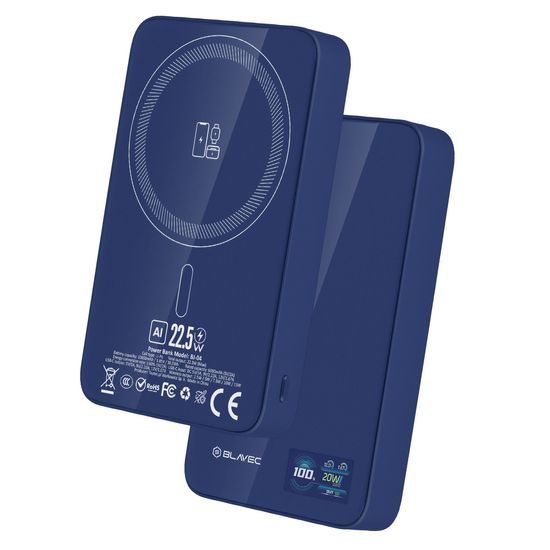 Blavec BJ-04 Slim 3σε1 MagSafe powerbanka USB-C, 10000mAh, 22,5W, μπλε