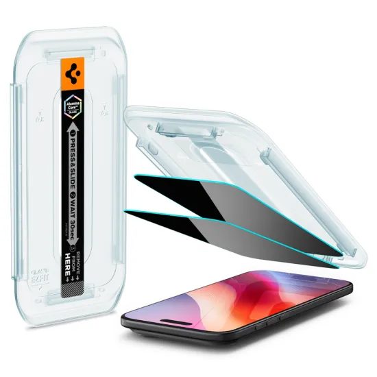 Spigen Glass.TR EZFit Privacy με εφαρμοστή, 2 τεμάχια, Σκληρυμένο γυαλί, iPhone Air