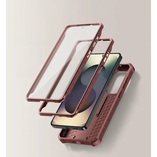 Dexnor 360 Kickstand Camprotector калъф Samsung Galaxy S26 Plus, бордо