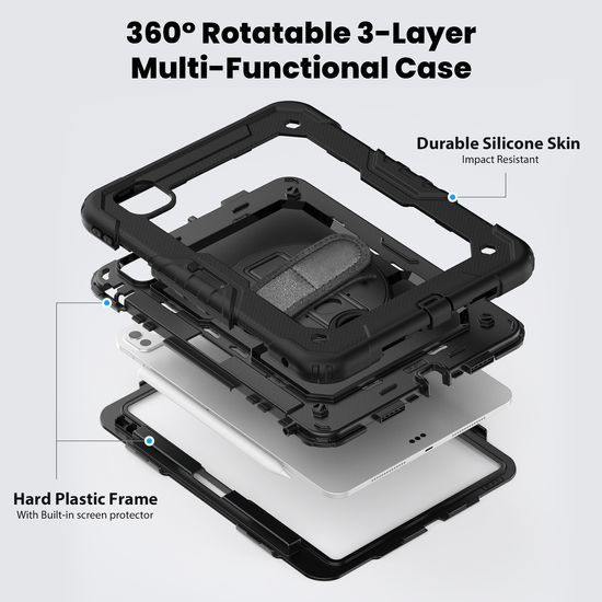 JP Solid360 Θήκη για Tablet, iPad Pro 11 2024, Μαύρη