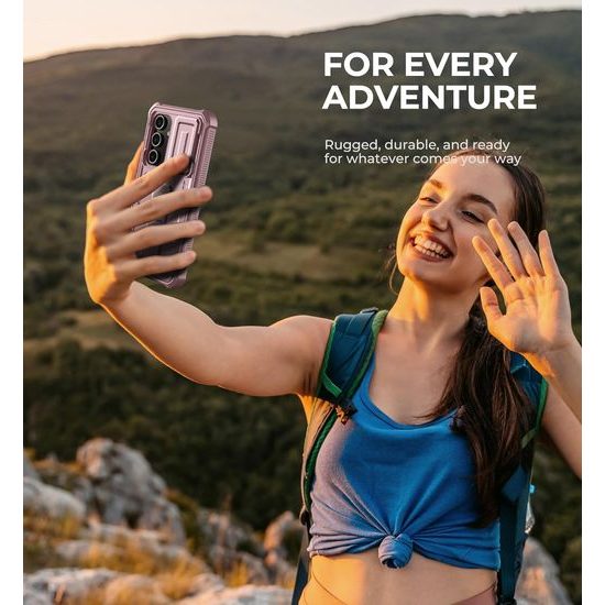 Dexnor 360 Kickstand Camprotector Θήκη Samsung Galaxy S24 FE, Ροζ
