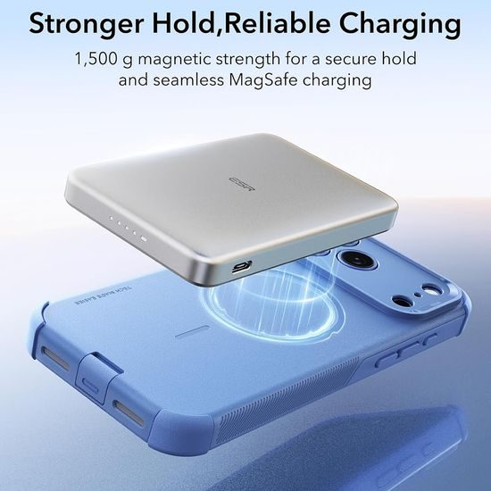 iPhone 17 Pro Max / 18 Pro Max vāciņš – ESR Cyber Halolock MagSafe aizsargvāciņš – gaiši zils