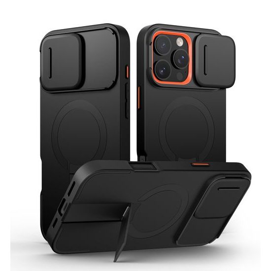 Suritch MagSafe Kickstand Camprotector maska iPhone 16 Pro Max, crna