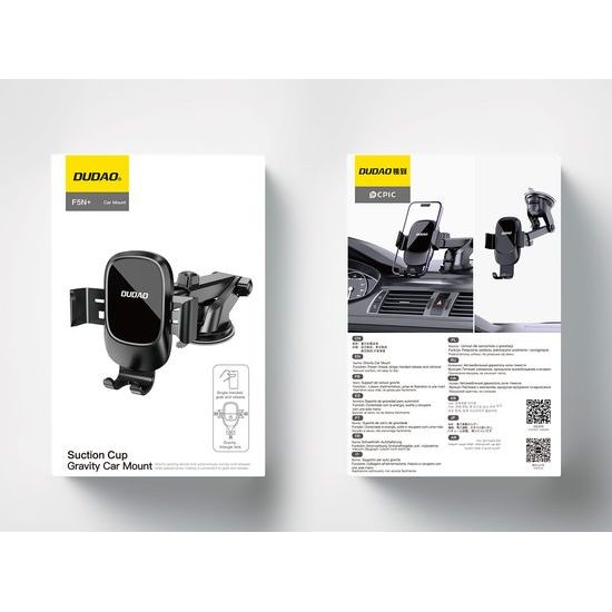 Dudao F5N+ гравитационна стойка за предно стъкло / табло, черна