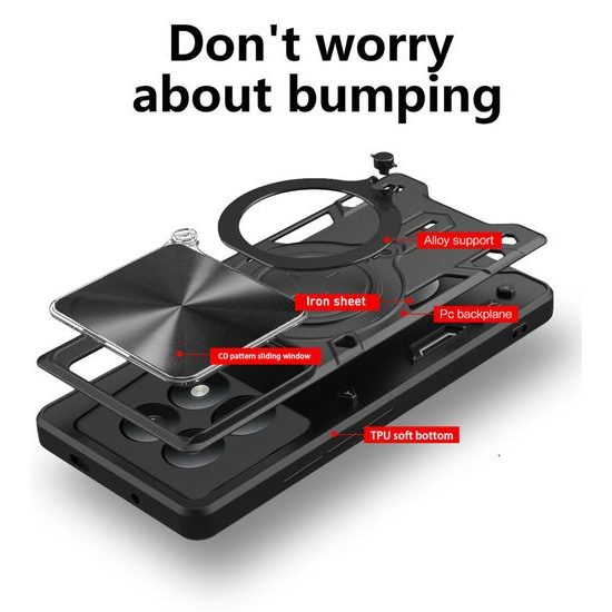 Θήκη Camshield Ring, Xiaomi Redmi Note 15 4G, μαύρη