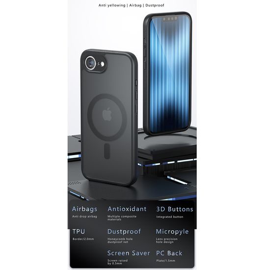 Techsuit PureFrost MagSafe, iPhone 17 Pro Max, ματ μαύρο