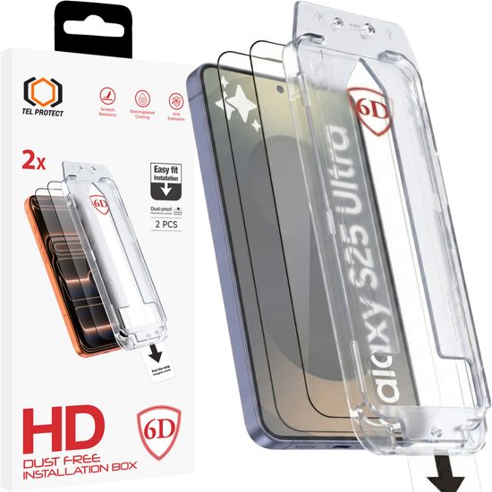 Tel Protect Dust-Free Easy Fit 6D tvrdené sklo, Samsung Galaxy S25 Ultra, 2 kusy, čierne