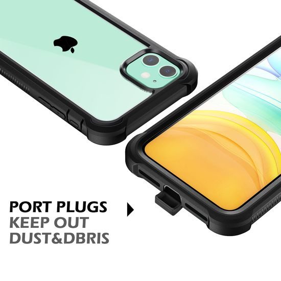 Dexnor 360 Clear θήκη για iPhone 11, μαύρη