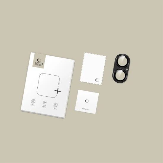 Tech-Protect CamFull Fit+, προστατευτικό τζαμάκι για φακό κάμερας, iPhone 17, μαύρο