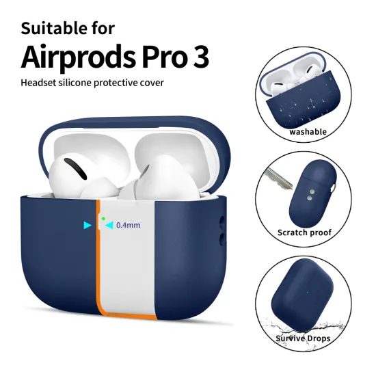 Tech-Protect Σιλικονική Θήκη, Apple AirPods Pro 3, μπλε