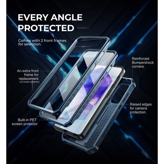 Dexnor 360 Kickstand táborvédő borító Samsung Galaxy A35, kék