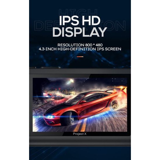 Project X Φορητή κονσόλα παιχνιδιών με οθόνη 4,3" HD IPS, λευκή