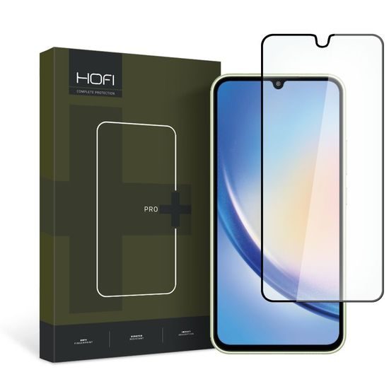 Hofi Pro+ Displayschutz aus gehärtetem Glas, Samsung Galaxy A34 5G, schwarz