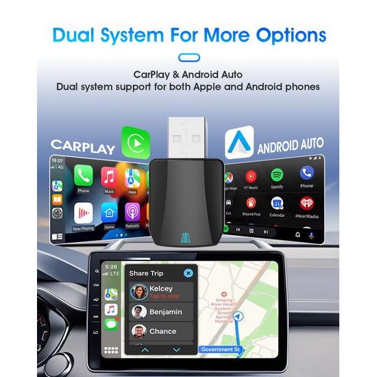 Ασύρματος Προσαρμογέας για CarPlay και Android Auto, Plug & Play, ABS, CA15