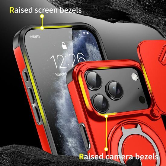 Camslide Stand etui, iPhone 18 Pro, rdeč
