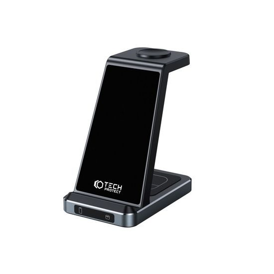 Tech-Protect QI15W-A26 3v1 MagSafe brezžični polnilec, črn