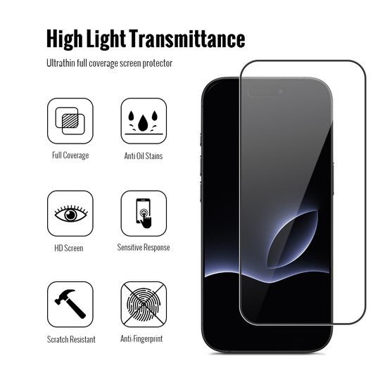 JP Combo Pack Screenprotector - Gehard glas (2 stuks) + 2x Lens Protector - voor iPhone 17 Pro Max